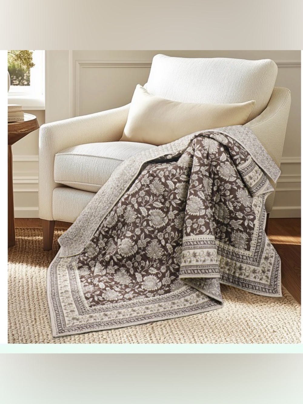 Levtex Home Adare Cocoa Quilted Throw 50x60in